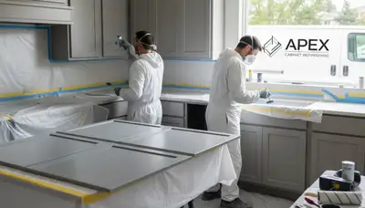 Kansas City, KS cabinet painting by Kansas City Paint Pros for durable kitchen refinishing
