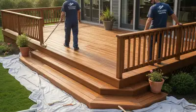 Kansas City, KS deck painting service by Kansas City Paint Pros with weather-ready coating