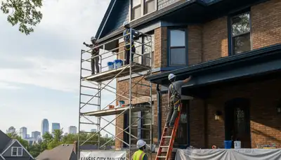 Professional painting crew serving Kansas City, KS exterior house painting project