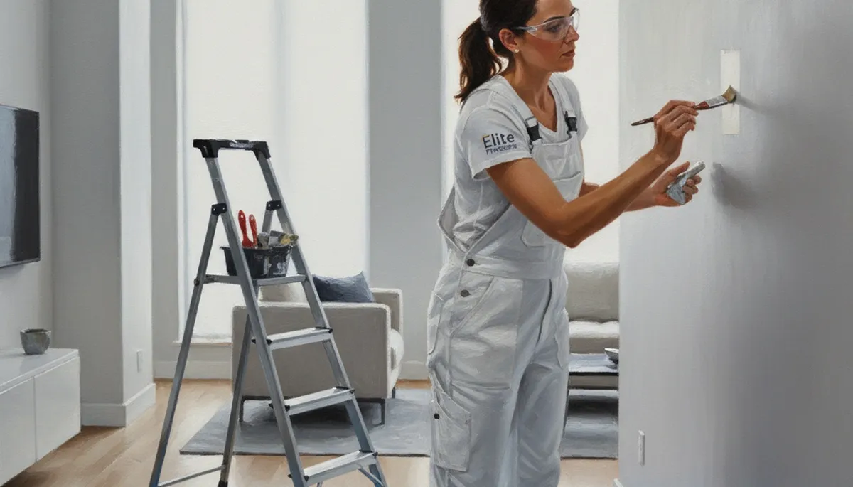 Kansas City, KS painter refreshing scuffed and faded walls with professional paint touch-ups